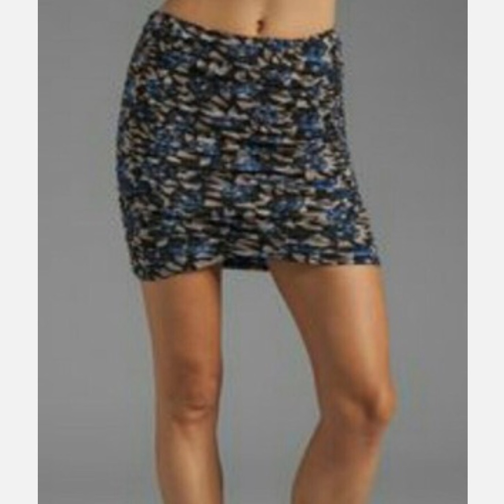 Free People Blue Floral Scrunch Skirt